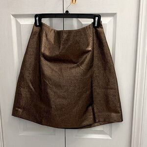 LOFT Metallic Bronze Mini Skirt